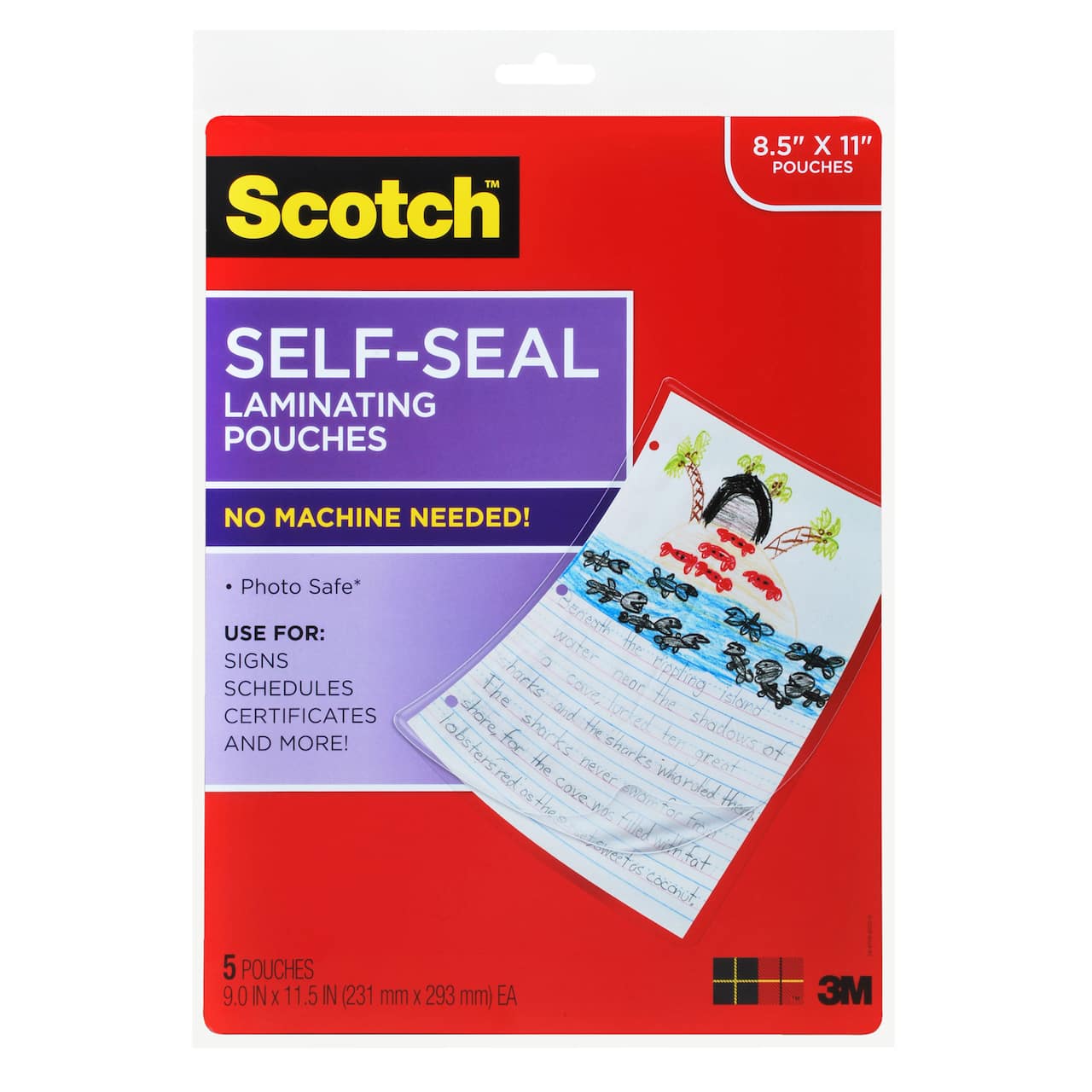 Scotch&#x2122; Self-Seal Laminating Pouches, 8.5&#x22; x 11&#x22;
